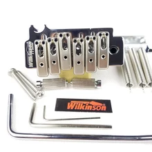Wilkinson WOV10 라이센스 나이프 엣지 타입 2 포스트 포인트 더블 스윙 일렉트릭 기타 트레몰로 브리지, 스트랫 기타 크롬 실버
