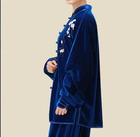 Женская зимняя и осенняя одежда с вышивкой tai chi утепленные костюмы кунг фу боевые