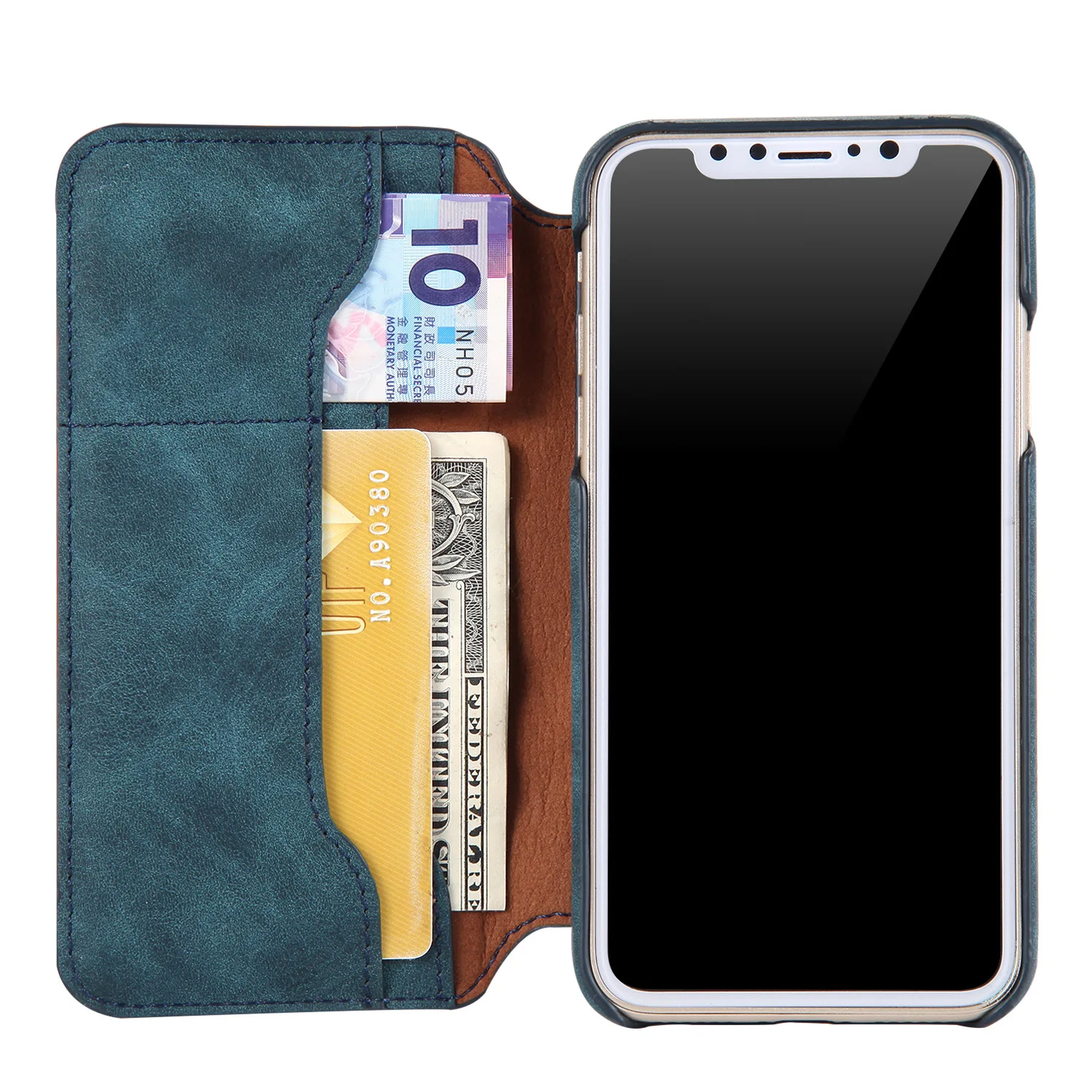 Ретро Кожаный чехол для iPhone X XS MAX XR 8 7 6 Plus кошелек карт Samsung S8 S9 S10 S10e Note Note9 флип