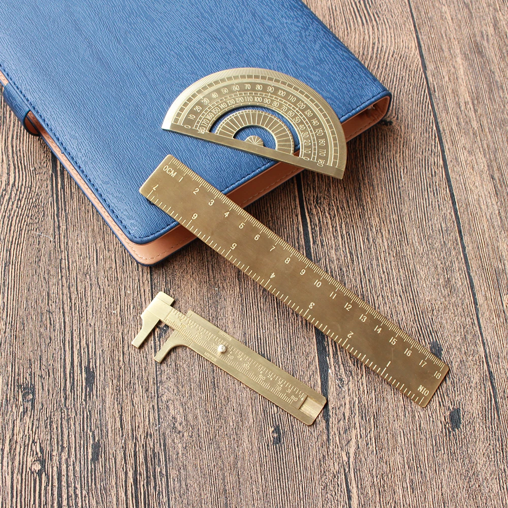 Высококачественная латунная треугольная линейка Виноградная книга медная