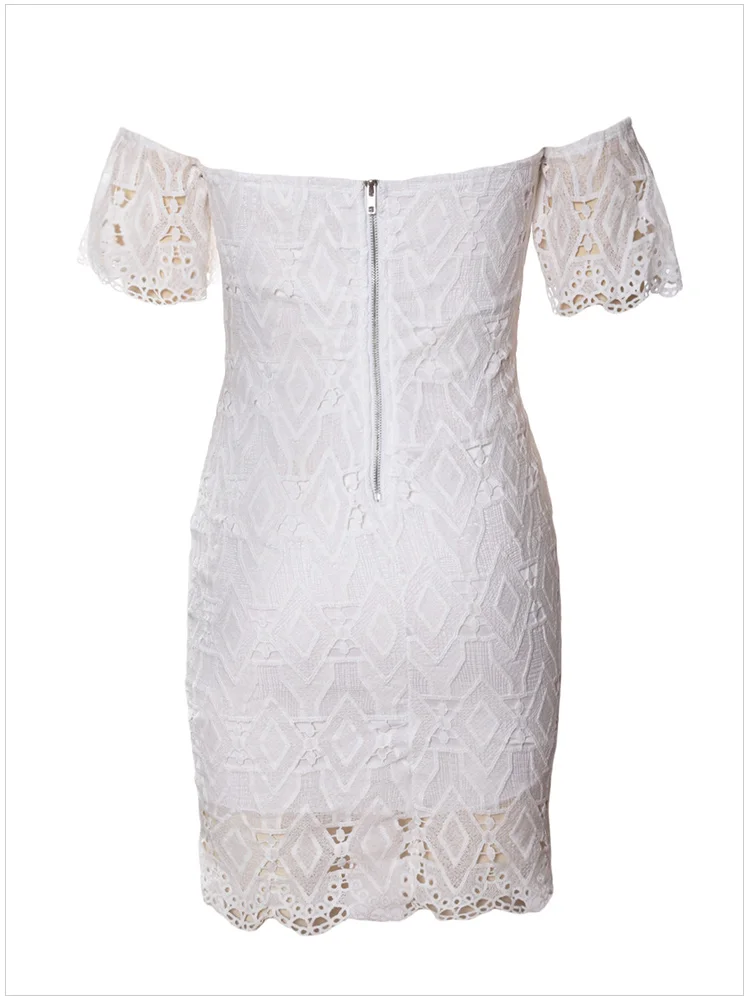 Новинка 2018 кружевные вечерние платья Элегантное Белое Облегающее платье с