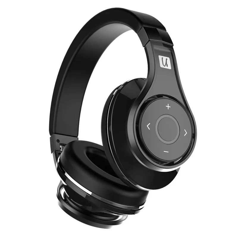 Bluedio U(UFO) Bluetooth наушники, стерео наушники, наушники с встроенным микрофоном, 3Д музыкальный звук, 8 драйверов, Hi-Fi профессиональные наушники для болельшиков - Цвет: black