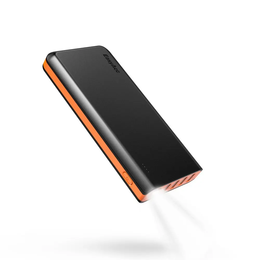 EasyAcc 26000 мАч Внешний аккумулятор с 4 портами usb фонариками 18650 портативное зарядное