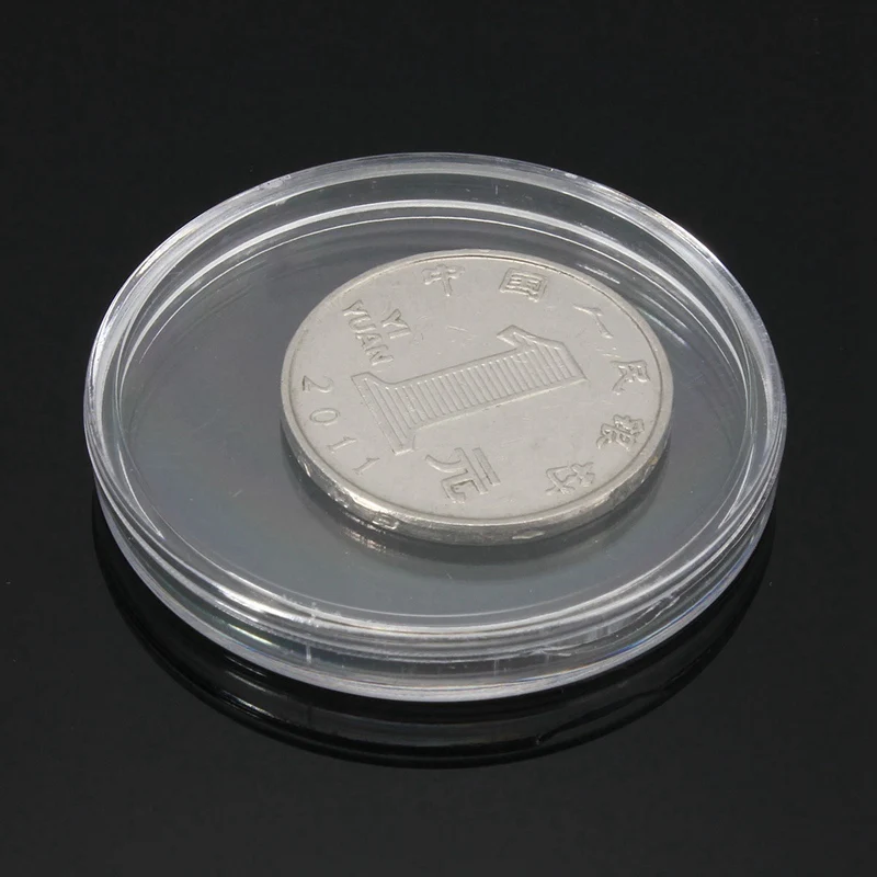 10x38mm 10 шт. маленький круглый прозрачный пластиковый держатель для монет 30 см-40 см коробочка Маяк капсулы для монет для сбора монет - Цвет: 10x38mm
