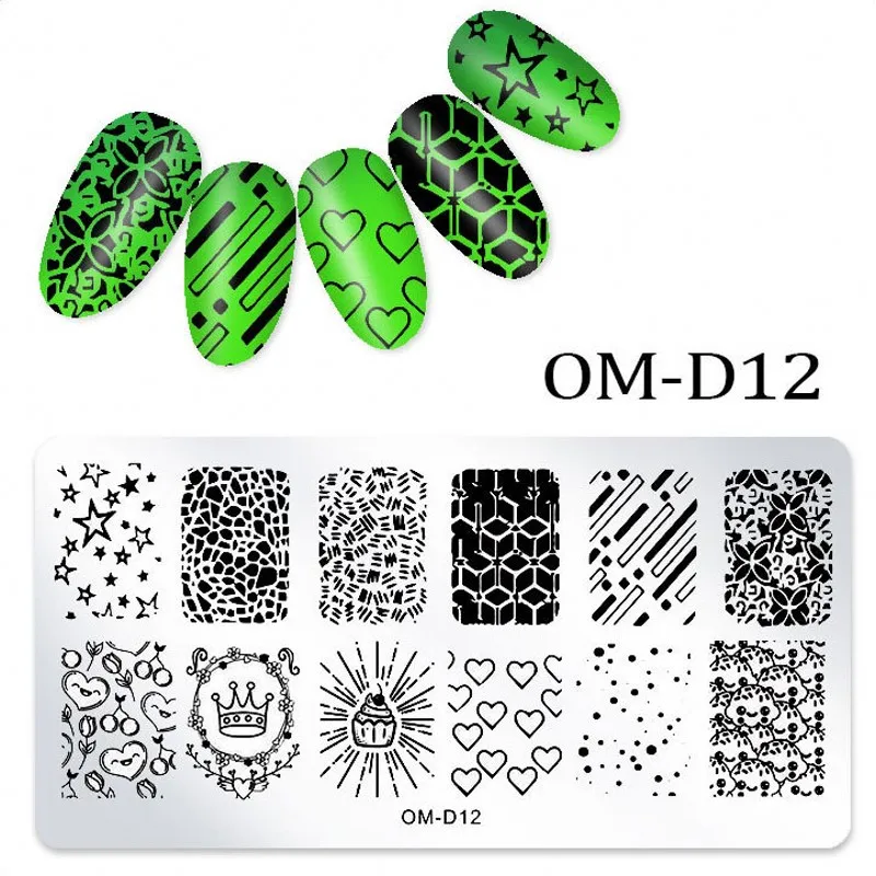 Трафареты для ногтей 1 шт. геометрические узоры дизайна печатные пластины