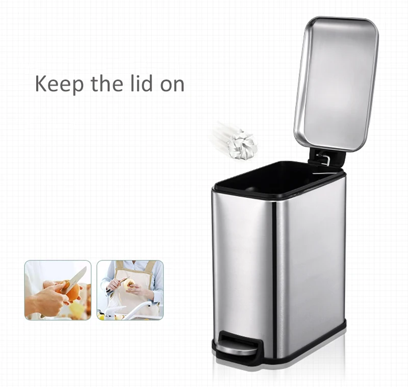 MR. Bin 5L CS Plus мусорное ведро со съемным внутренним ведром с ножками из нержавеющей стали Урна с педалью мини-мусорное ведро