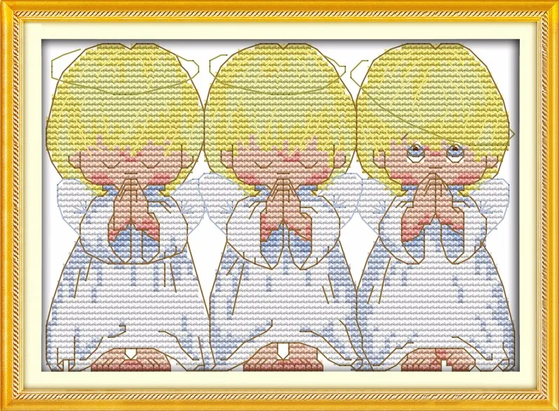 Молитесь, маленькие Aangels люди рукоделие, DMC ребенок вышивка крестиком, Наборы для вышивания, печатные узоры вышивка крестом, сделай сам ручной работы