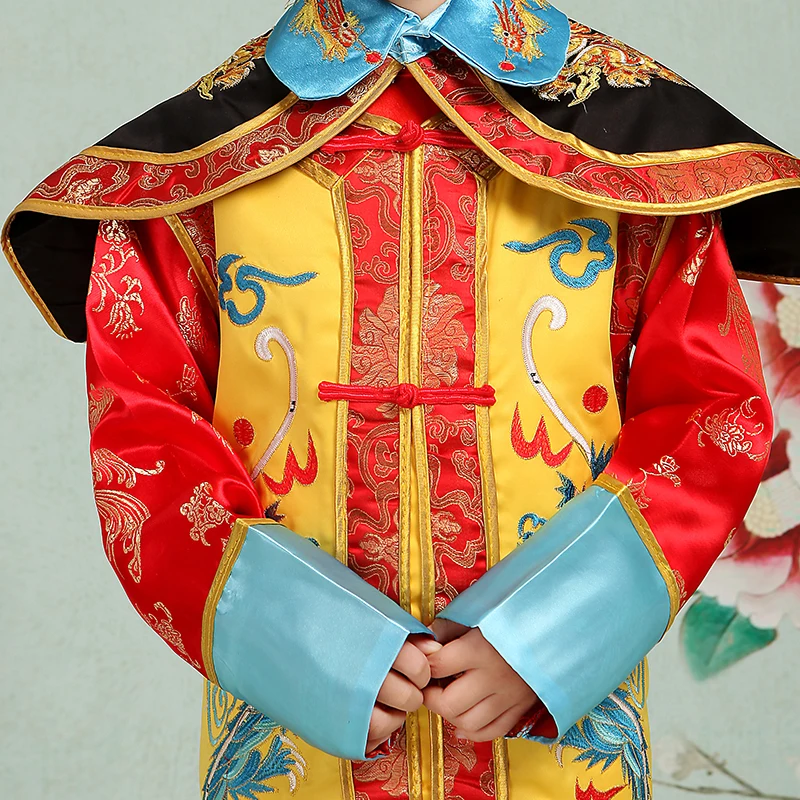Детский костюм императора королевы длинный Pao Qing Dynasty Prince Little queen костюмы для