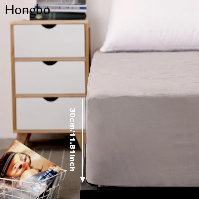 Однотонный защитный матрас Hongbo с эластичным белым/черным водонепроницаемым