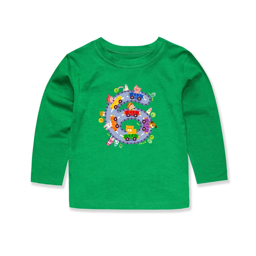 Lucky Six Number T Shirts Baby Tshirts Children Cotton Full Sleeve Summer Spring Autumn T-shirts Clothes | Мать и ребенок