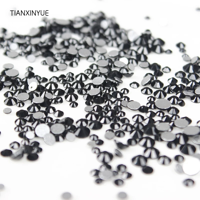 TIANXINYUE ss3 16 смешанные размеры 1330 шт. Агат черный цвет Кристаллы Стразы для ногтей