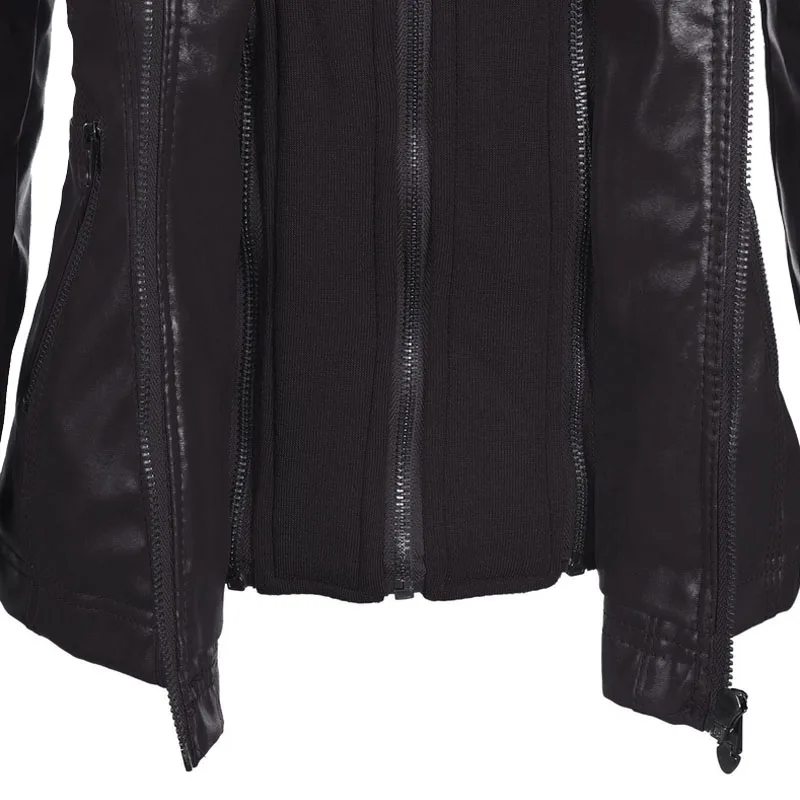 Женская байкерская куртка из ПУ кожи на молнии с капюшоном|winter women|jacket 6xljacket pu |