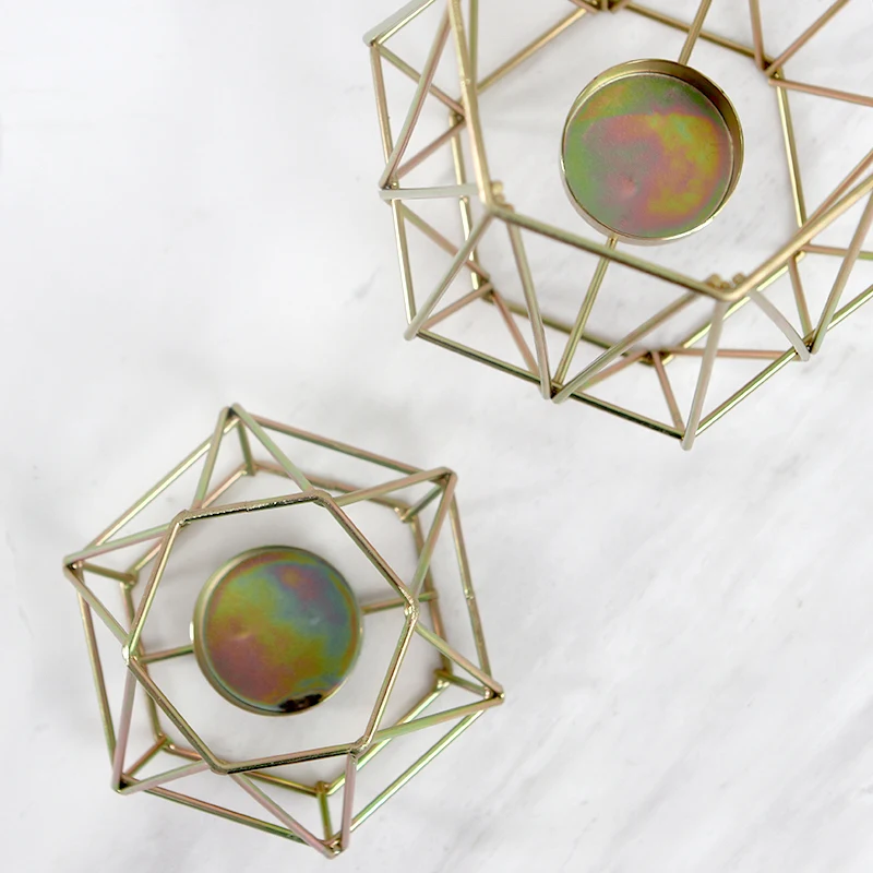 

Soft time Nordic ins golden light luxury decoration decoration line candlestick Home Furnishing desktop candle