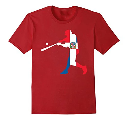2018 Hot Sale New Men'S T Shirt Dominican Republic Baseball Flag T-Shirt 100 % Cotton Tee For Men | Мужская одежда