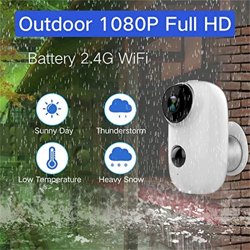 Домашняя Аккумуляторная Wi Fi камера IP65 сертифицированная Погодостойкая