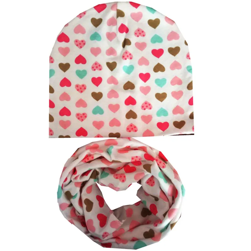 Осень зима 2019 новый хлопок девушки шляпа шарф комплект дети шапки воротники