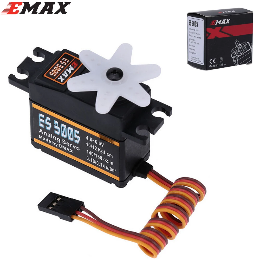 

1 pc EMAX ES3005 Analog Metal Waterproof Servo with Gears 43g servo 13KG torque for RC car boat airplane register shipping