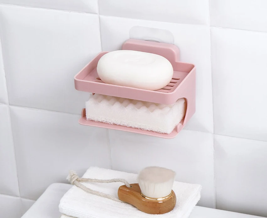 1PC Waterproof Soap Holder Two Layers Kitchen Tools Organizer Soap Dish Storage Shelf Shower Soap Container Bathroom Accessories