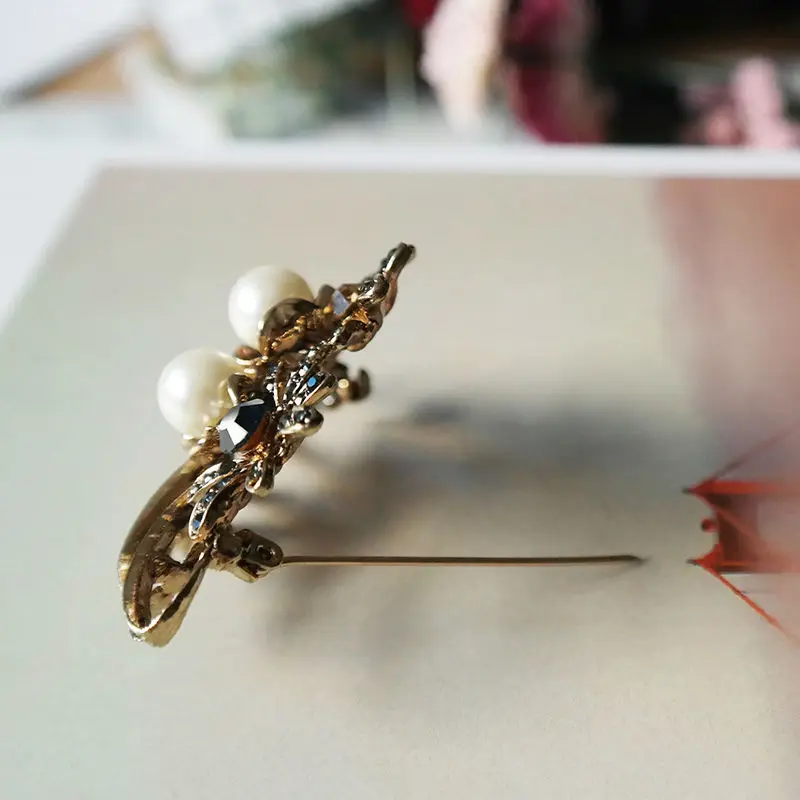 VEYO Newest Imitation Pearl Rhinestone Crystal Flower Bridal Brooch Pins for Woman Hats Clips Corsages Brand Costume Jewelry | Украшения и