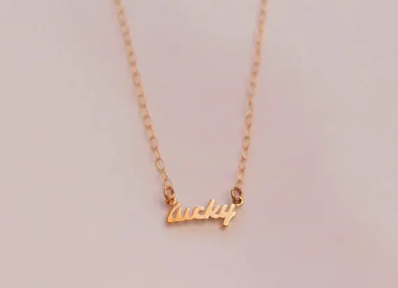 30 шт. простое ожерелье с надписью Lucky маленькое милое Good для друзей подарки на
