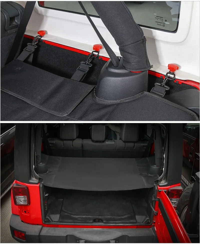 BAWA укладка багажника сетка для Jeep Wrangler JK 4 двери 2007- багаж Перевозчик занавес автомобиля сетки-держатели в Багажник автомобильный Органайзер