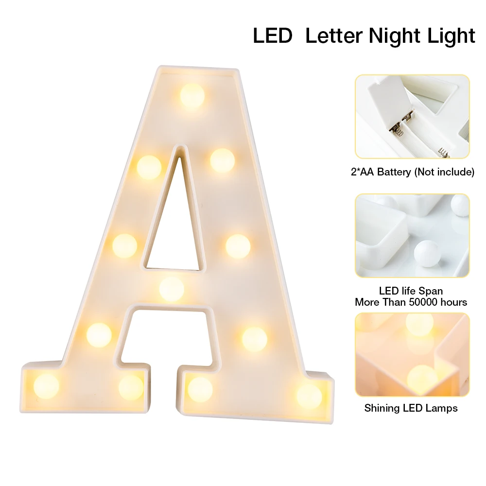 Светящаяся Рождественская Светодиодная лампа с буквенным принтом креативная