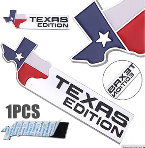 1pc Chrome Silver TEXAS EDITION Car Stickers Emblem Badge For Ford 150 250 350 Tailgate Car-Styling Exterior Decoration