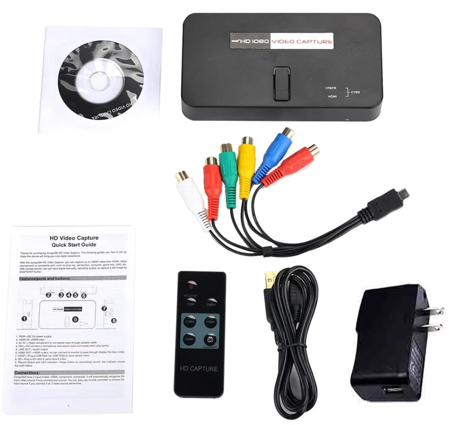 Черный EZCAP 284 1080P HDMI игровой захват hd-видео Box Grabber для xbox PS3 PS4 Компьютер ТВ STB медицинский онлайн видео потоковое - Цвет: Черный