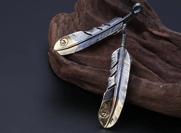 Real 925 Sterling Silver Jewelry 100% Thai Men Women Feather Eagle Natural Stone Pendant | Украшения и аксессуары