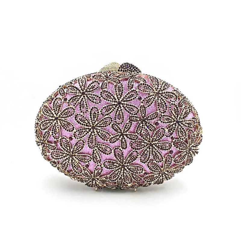 Color 7 purple Нигерийская Сумочка для невесты, свадебной вечеринки, женская сумочка для вечеринки, сумочка с бриллиантами, роскошный цветной клатч с кристаллами, элегантный кошелек с цветами и кристаллами - Цвет: Color 7 purple