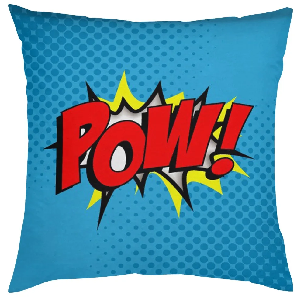 

Comic Pow Geek Pop Art Pillow Cushion Print Polyester Cotton Pillow Cover Cool Boy Gift 18"