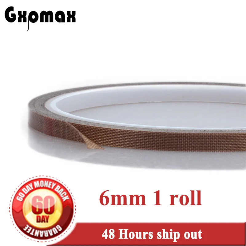 

(6mm *10M*0.13mm) One Side Adhesive PTFE Tape Hi-Temp. Resist, Anti Abrasion for LCD LED, Heat Seal Impulse Appliance