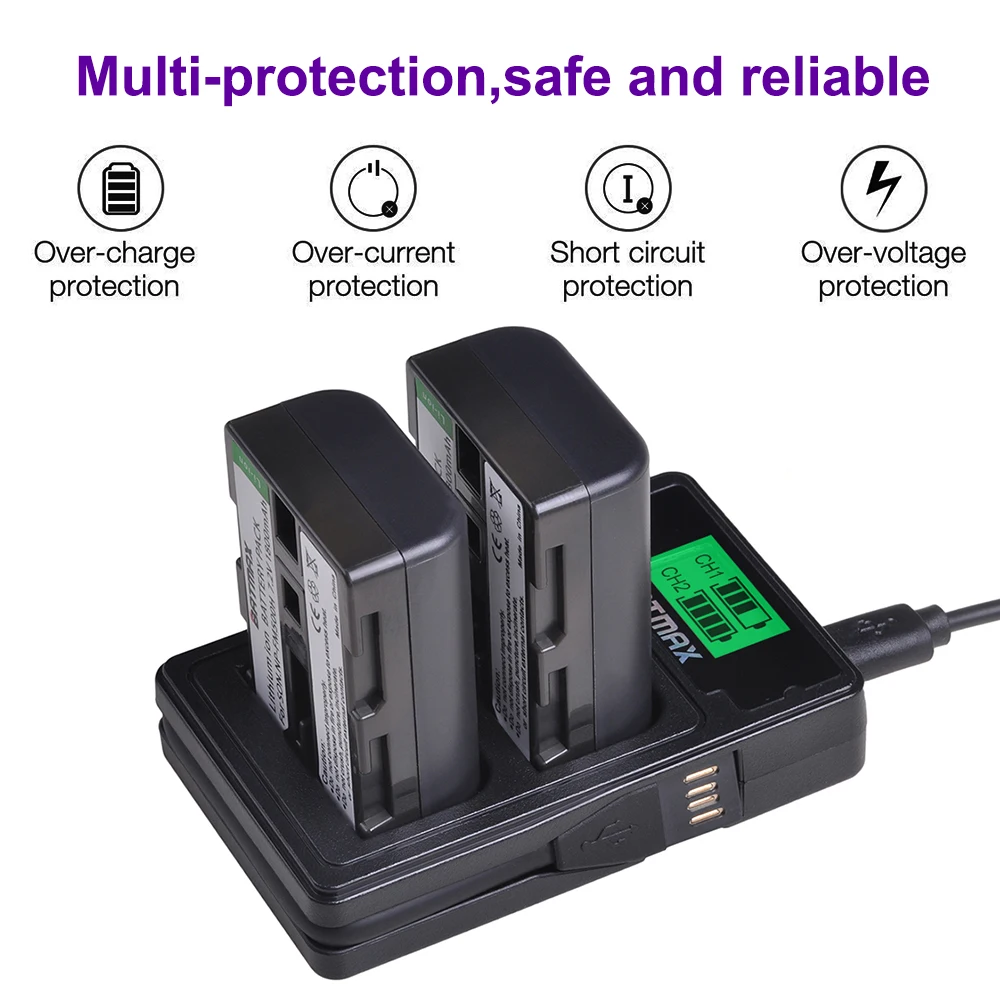 2 шт. NP-FM500H NP FM500H батарея для камеры+ ЖК USB двойное зарядное устройство с портом type C для sony A200 A200K A200W A300 A350 A450 a580