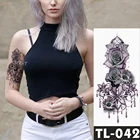 Поддельные Временные татуировки наклейки темные розы цветы татуировка на руку, плечо водостойкие женские флеш-татуировки на боди-арт