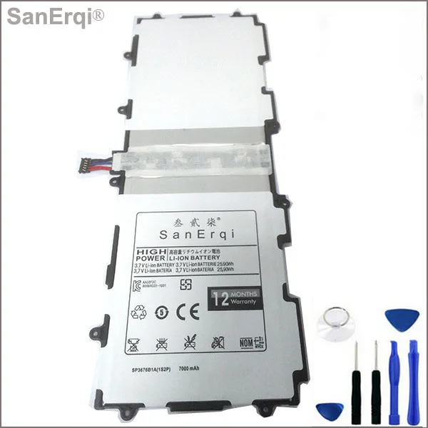 Аккумулятор SanErqi для Samsung Galaxy Note 10 1 N8000 N8010 Tab 2 P5100 P5110 P7500 P7510 SP3676B1A (1S2P)|Батареи