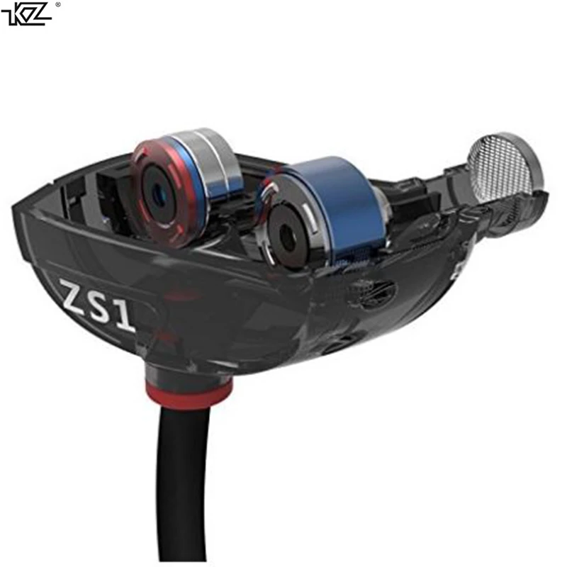 Наушники KZ ZS1 с двойным драйвером мощные стерео наушники-вкладыши с/без HD