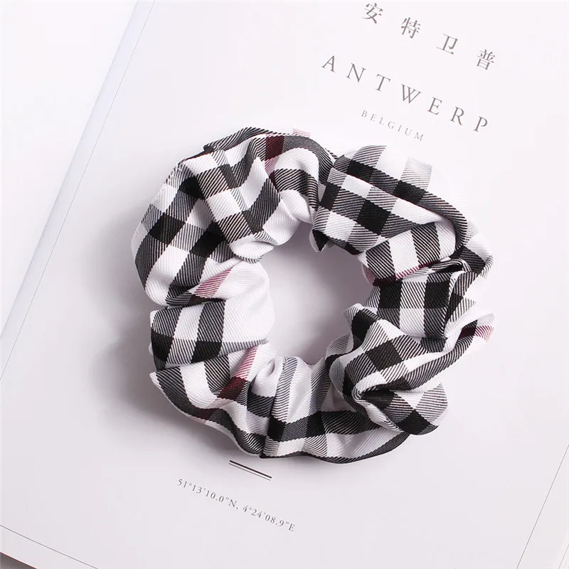 4 Классический плед Scrunchies стрейч Scrunchie для женщин эластичные ленты для волос головные уборы для девушек хвост держатель мода Хаар Аксессуары - Цвет: 4