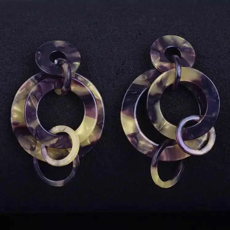 Amybaby Роскошные модные цветочные жемчужины из смолы женские красивые серьги-капли