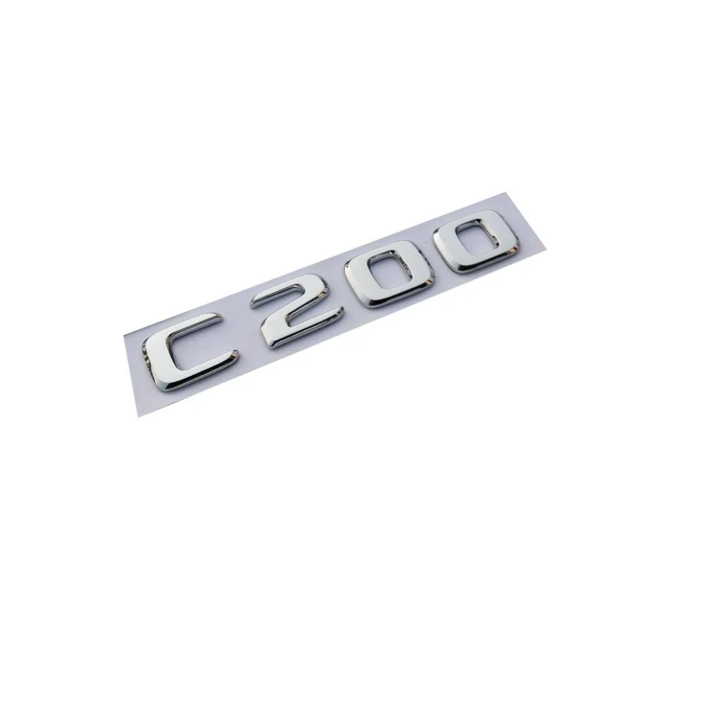 

New Chrome ABS Rear Trunk Letters Badge Badges Emblem Emblems Sticker for Mercedes Benz C Class C200 2017 2019