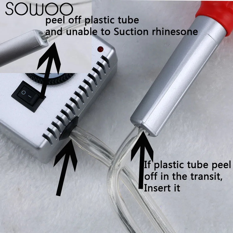 

UP 2 in 1 1pcs Super Quality Air Suction Hot Fix Applicator Vacuum Hot Fix Wand Gun For Rhinestones Tools sowoo