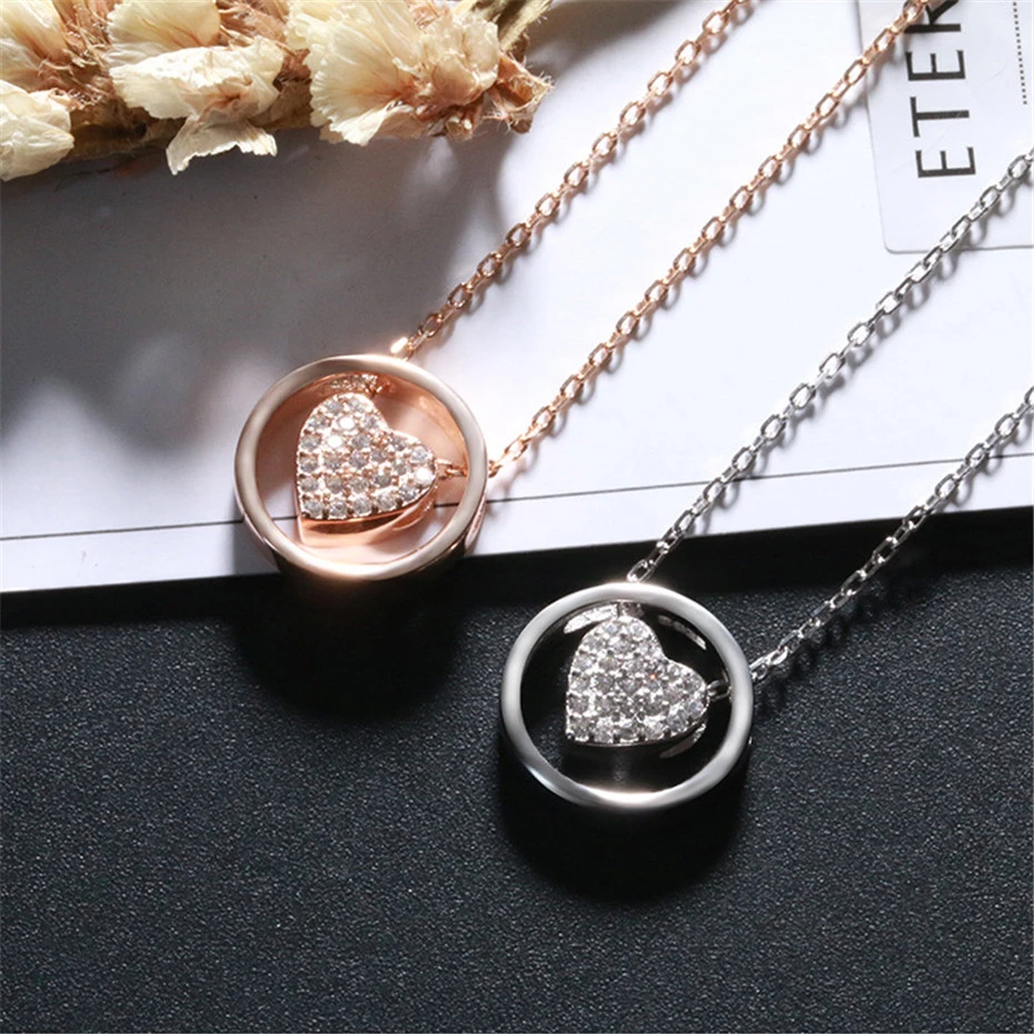 Relodi стерлингового серебра 925 пробы ожерелье концентрический круг сердце кулон