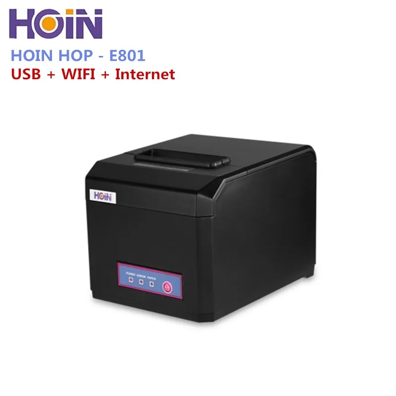 Серый HOIN HOP-E801 USB/Bluetooth/WiFi тепловой чековый принтер полная машина - Цвет: Серый