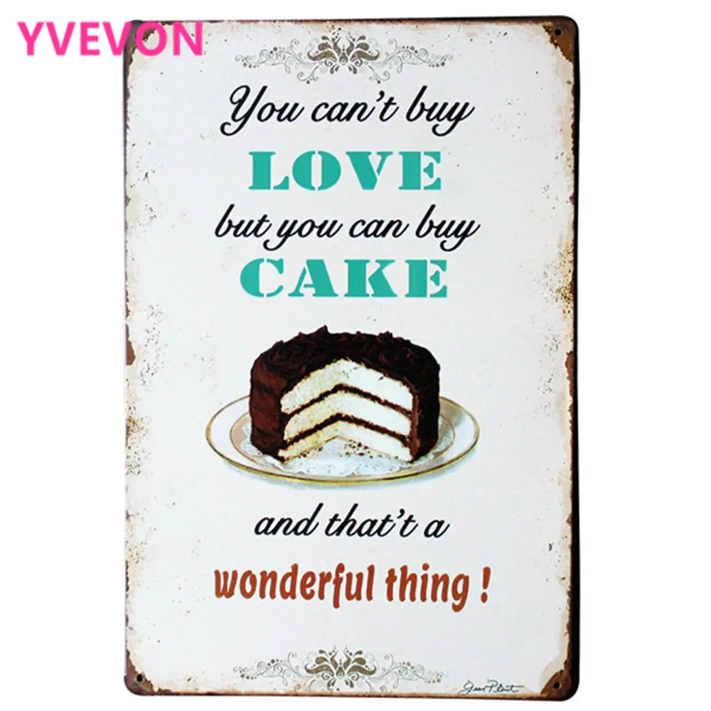 Фото Оловянная табличка для торта в стиле ретро 20x30 см B1 Дом и сад Оловянная табличка для торта в стиле ретро 20x30 см B1 Дом и сад