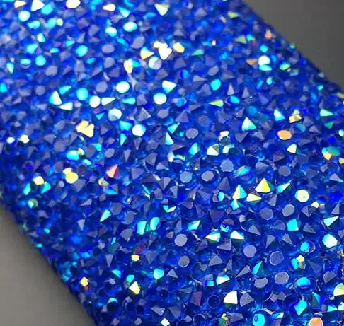 blue ab Серебряные стразы для отделки, 1 шт./лот, 24*20 см/лист, Серебряные стразы с прозрачным кольцом, свадебные украшения, букет невесты - Цвет: blue ab