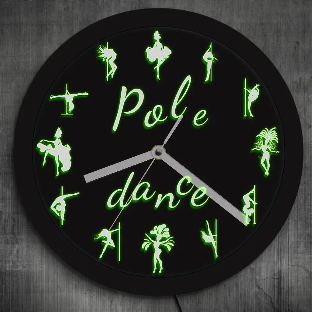 Pole Dance светодиодный светильник настенные часы dancing современный танцор силуэт