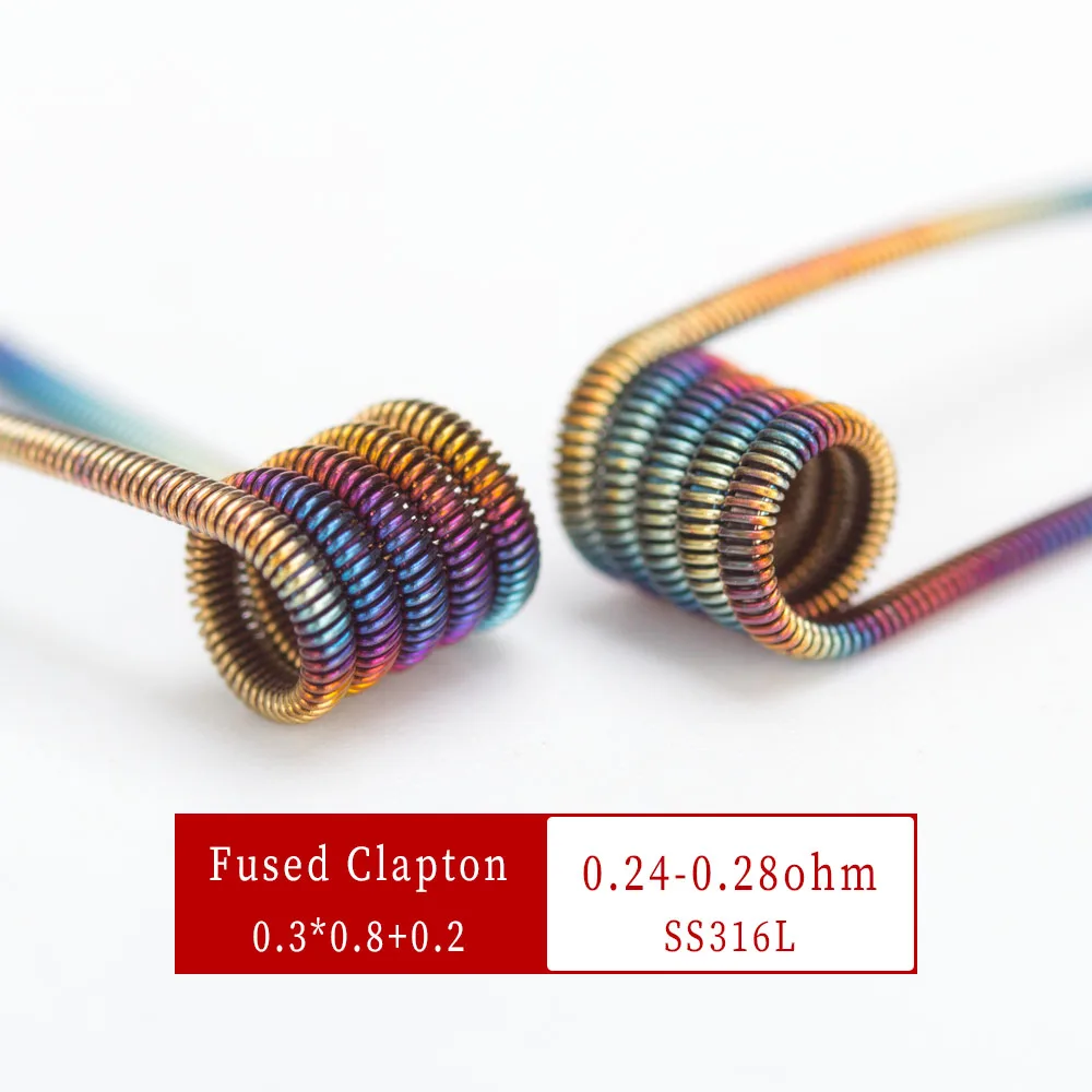 Радужный нагревательный провод Coil Father Fused Clapton Dragon Skin скрученный четырехъядерный