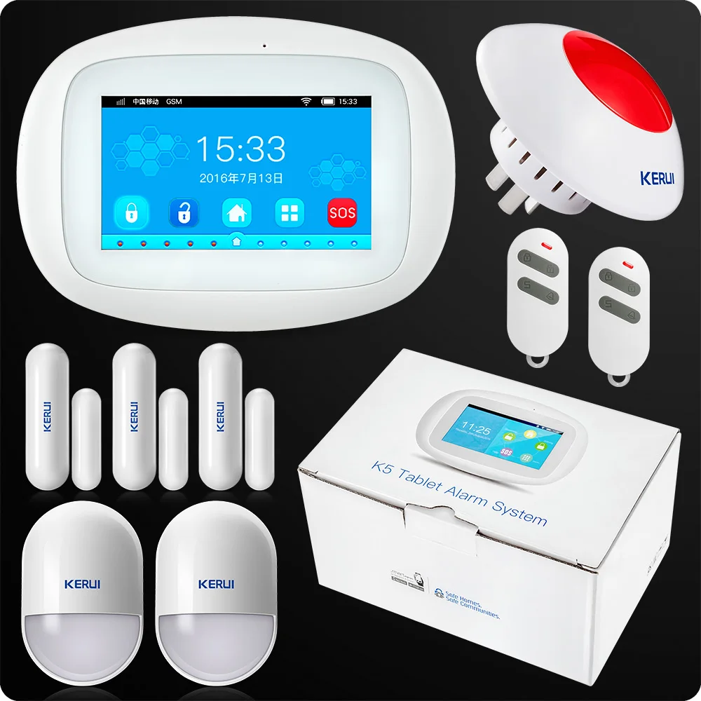 KERUI K52 4 3 дюймовый TFT цветной экран Беспроводная охранная сигнализация Wi Fi GSM