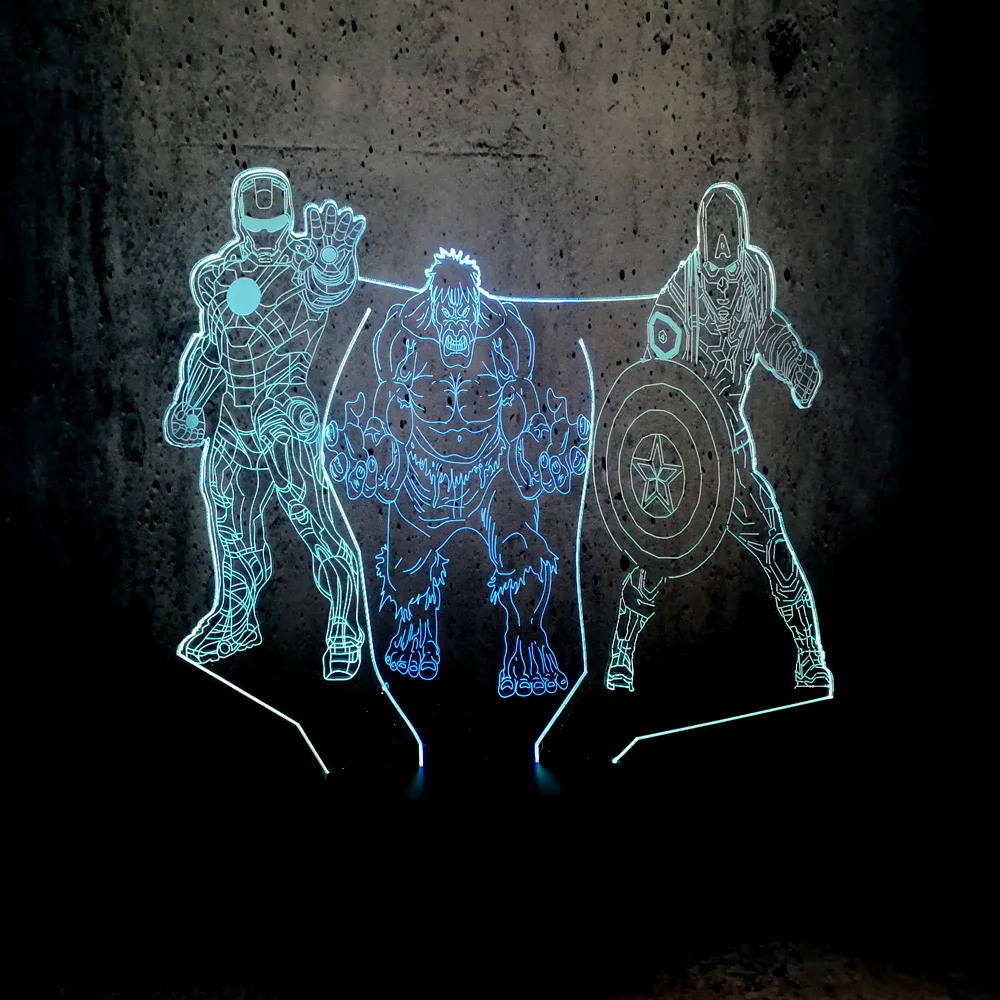 Двойной Цвет лампа 3D светодиодный ночной Светильник сборная игрушка &quotЖелезный
