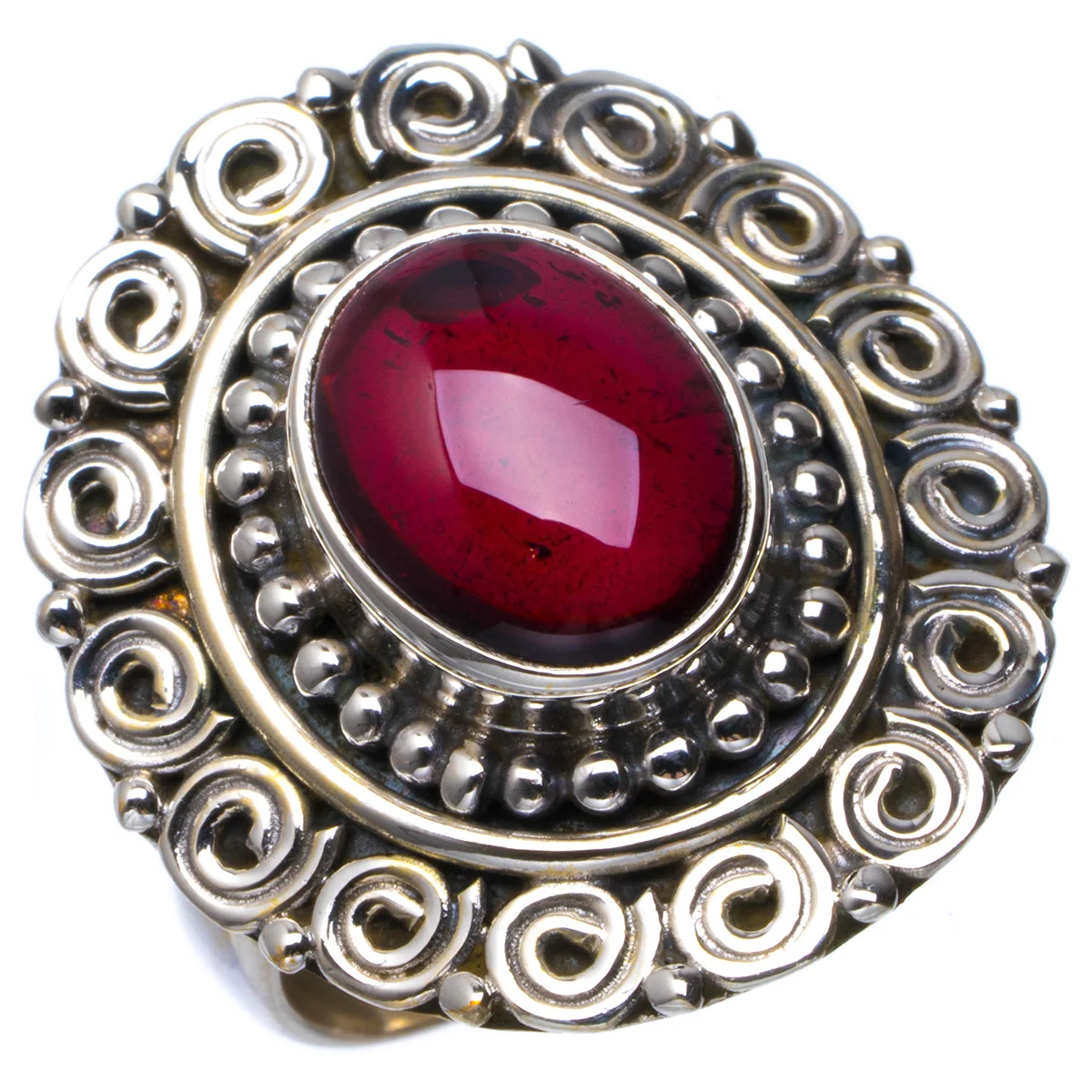 Натуральное аметистовое уникальное кольцо из стерлингового серебра 925 пробы