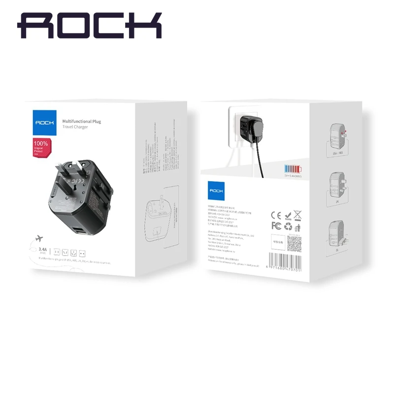 Рок мультифункциональная USB зарядка для Европа США Великобритания Австралия